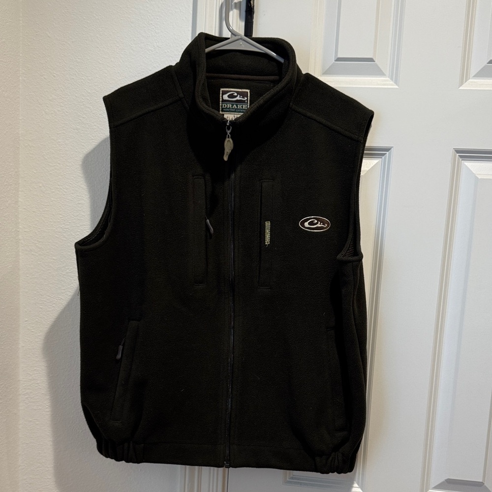 Drake Dark Green Fleece Vest with Logo